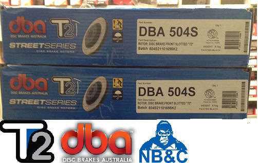 DBA504S FRONT SLOTTED ROTORS suit FORD FALCON BA, BF & FG 298mm