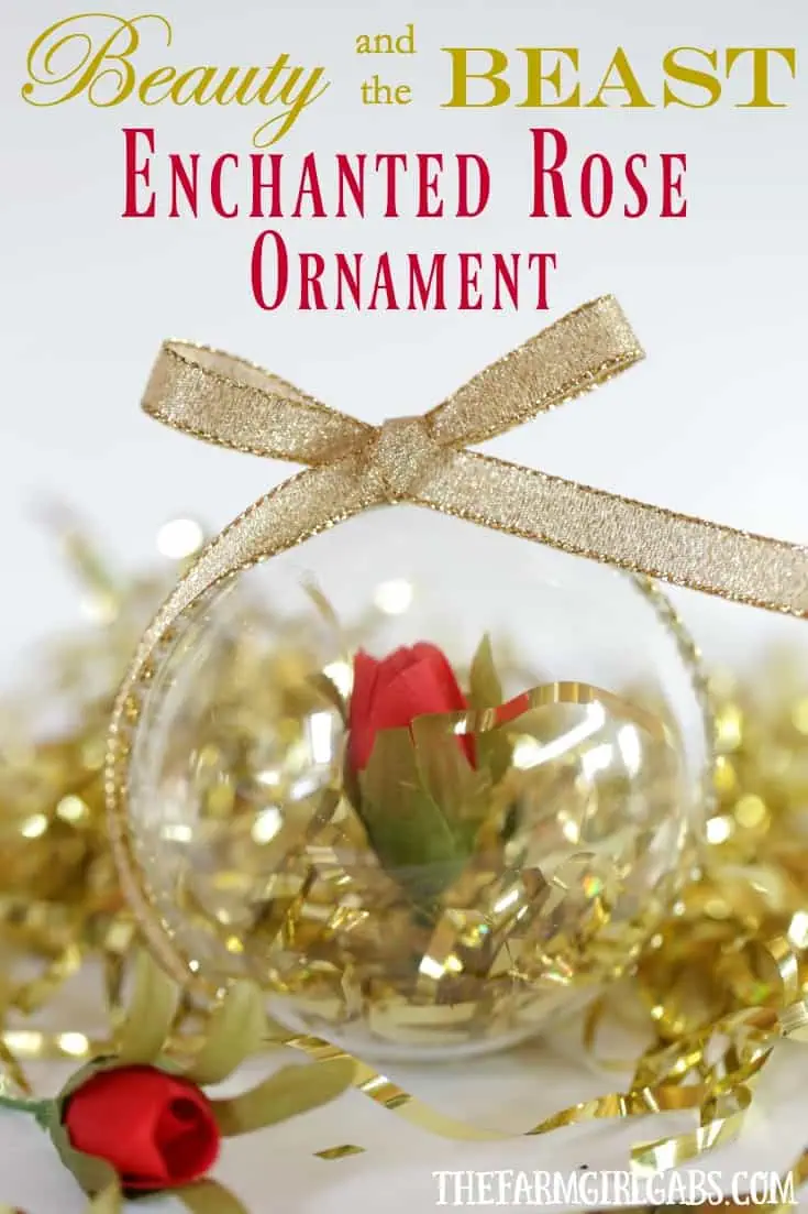 This simple DIY Beauty And The Beast Enchanted Rose Christmas Ornament is inspired by the upcoming live-action Beauty And The Beast Film. This is a fun Christmas craft for Disney fans of all ages.