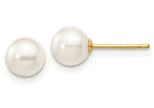 14k 5-6mm Akoya Cultured Pearl Studs