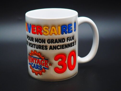 Mug personnalisé 33cl imprimé avec photo et texte personnalisé