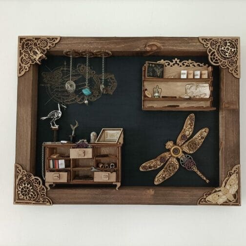 Cadre Cabinet de Curiosités Steampunk – Création unique