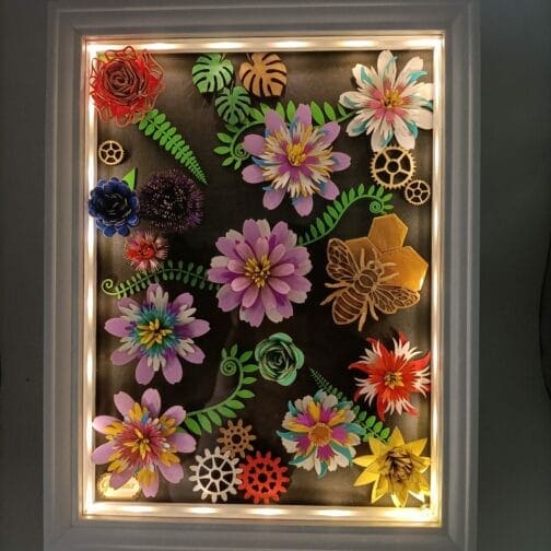 Tableau floral lumineux – Une création unique en fleurs de papier