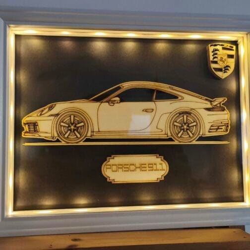 Cadre Lumineux Bois Personnalisable – Collection Auto