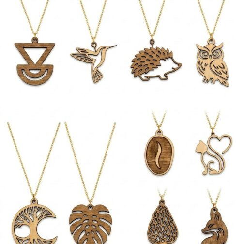 Colliers Artisanales en Bois et Plaqué Or 24k