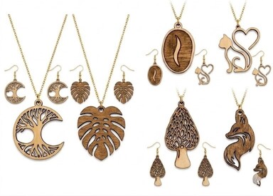 Bijoux en bois gravés