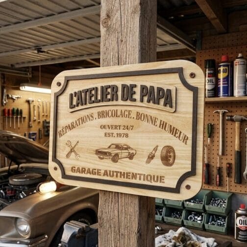 Panneau décoratif personnalisé L&rsquo;atelier de Papa