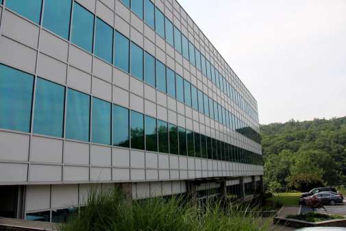Commercial window tinting on large office building windows
