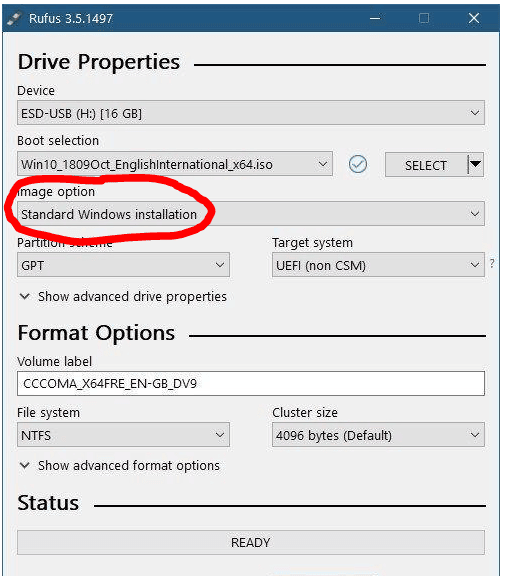 Select partition scheme