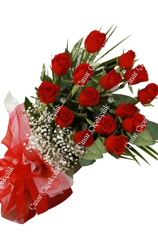 Aynı Gün Hızlı Teslimat'''' 15 Kırmızı Gül Buketi