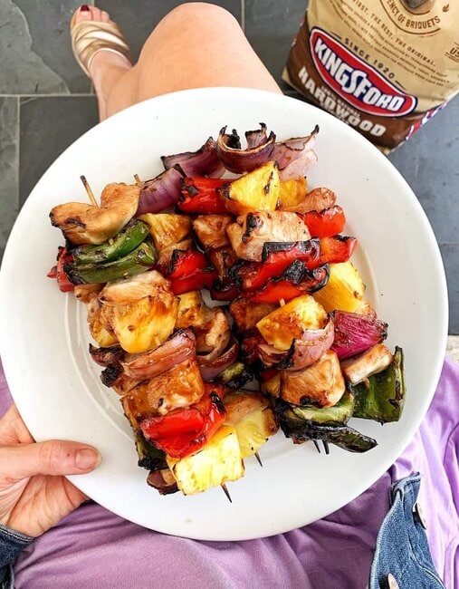 Grilled Pineapple Teriyaki Chicken Kebabs