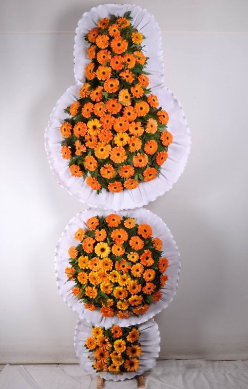 3 Katlı Turuncu Düğün Açılış Nikah Çelenk - Görsel 2