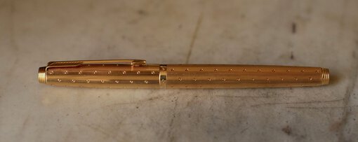 Stylo plume Parker 75 plaqué Or finition perlée - plume en or massif 18 carats - EF