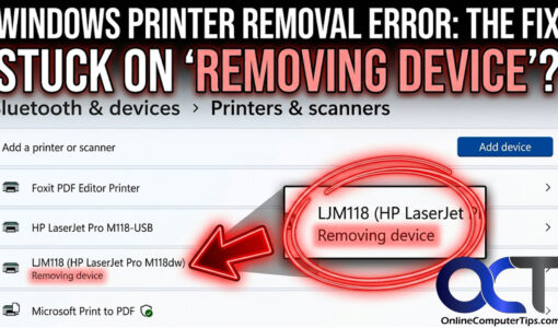 Printer Stuck on "Removing Device"
