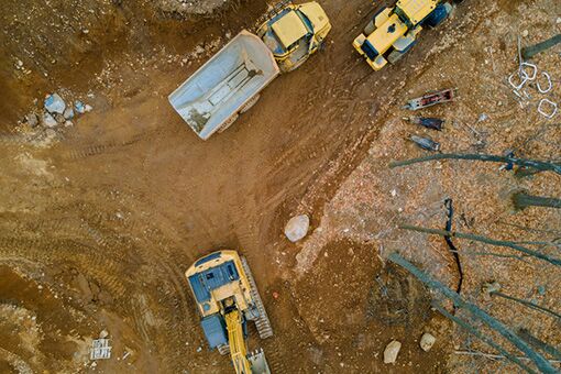 Commercial Excavation Contractors in Allentown and Bethlehem PA Image of Several Commercial Excavation Trucks Owned by a Bethlehem Contractor