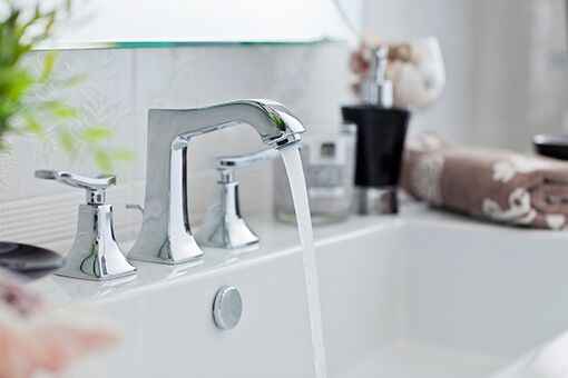 Residential Water and Drain Lines Plumber in Bethlehem and Allentown PA Sink in Allentown Home PA With Newly Installed Water and Drain Lines by Bethlehem Residential Plumber