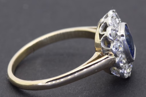 Sapphire and Diamond Cluster Ring - Image 5