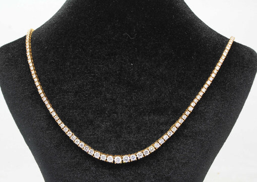 Diamond Line Necklace, Yellow gold