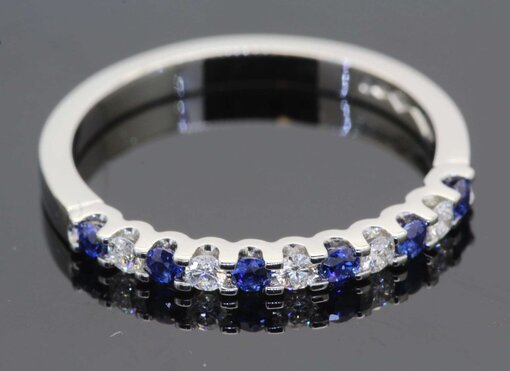 Sapphire and Diamond Half Eternity Ring