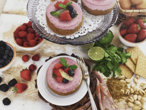 Mixed Berry Cheesecake with Mint and Lime