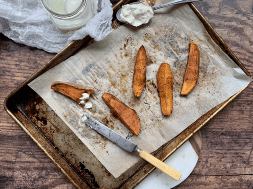 Baked Sweet Potato with Burrata