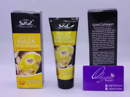 Masque peel off or collagène anti-rides éclat visage