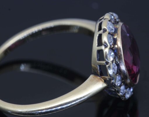 Ruby and Diamond Cluster Ring - Image 4