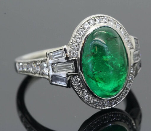 Emerald and Diamond Cluster Ring - Image 5