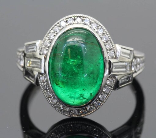 Emerald and Diamond Cluster Ring - Image 4