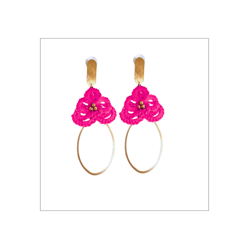 Pendientes en Tejido Frivolite modelo "Chiqui" - Imagen 3