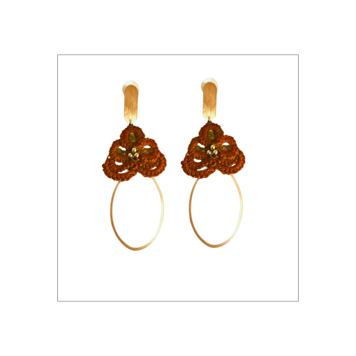 Pendientes en Tejido Frivolite modelo "Chiqui" - Imagen 4