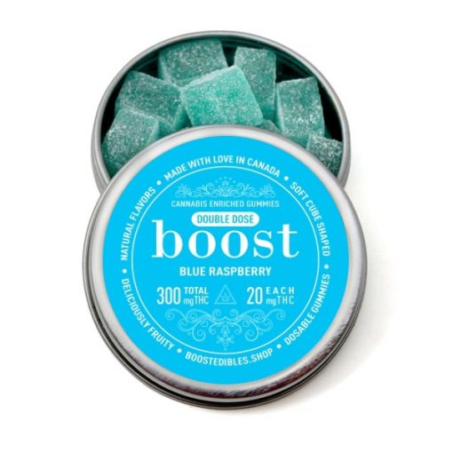 Boost Edibles Gummy – Blue Raspberry (300mg THC- 15 x 20mg )