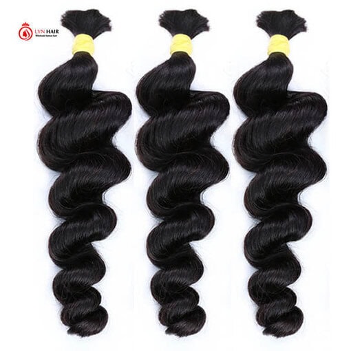 Loose wave natural color bulk human hair extensions for braiding