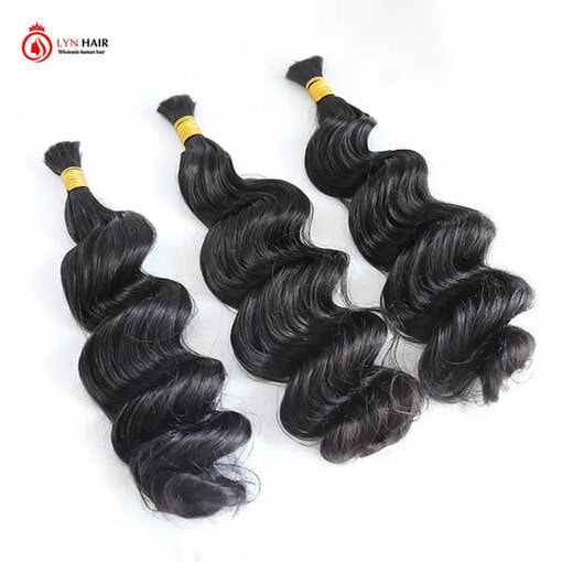 Natural wave bulk human braiding hair