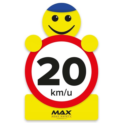Max verkeerspoppetje | 20 km/u | Luxe dibond bord (S)