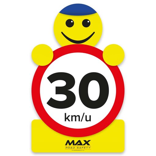 Max verkeerspoppetje | 30 km/u | Luxe dibond bord (S)