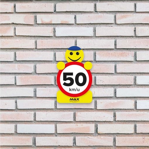 Max verkeerspoppetje | 50 km/u | Luxe dibond bord (S) - Afbeelding 3