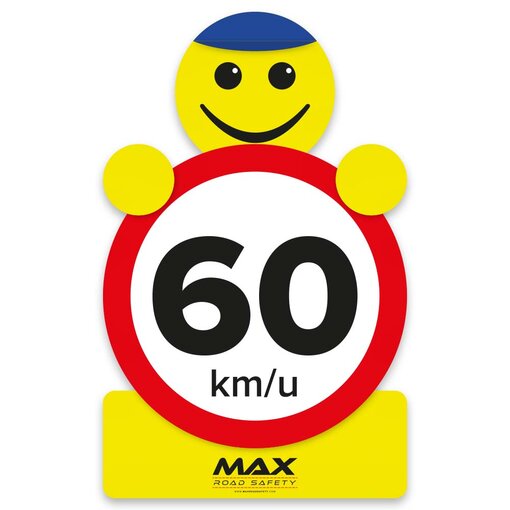 Max verkeerspoppetje | 60 km/u | Luxe dibond bord (M)