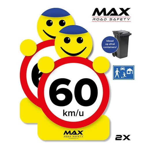 Max snelheid verkeerspoppetje | 60 km/u | (Kliko) stickers (S)