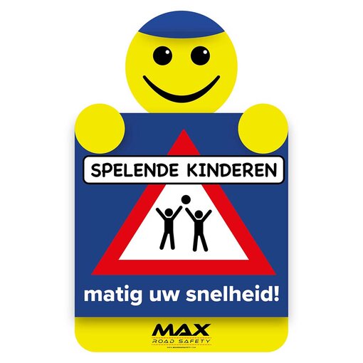 Max verkeerspoppetje | Spelende kinderen | Luxe dibond bord (S)