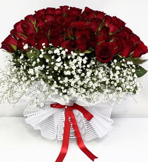 59 Adet Kırmızı Gül Buketi