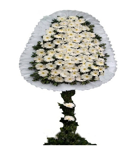 Tek Katlı Beyaz Düğün Nikah Açılış Çelenkleri - Görsel 2