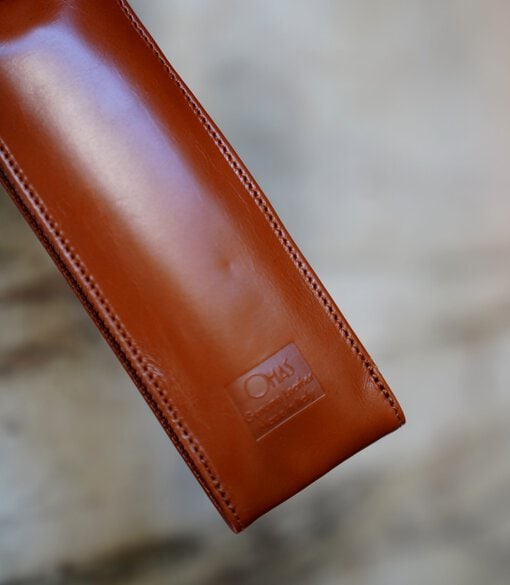 Étui à Stylos Omas en Cuir Marron à Rabat – Version Deux Places Interieur Velours