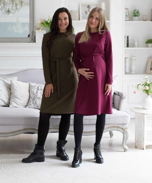 Вишневое платье для беременных и кормящих мам Karmina — изображение 5