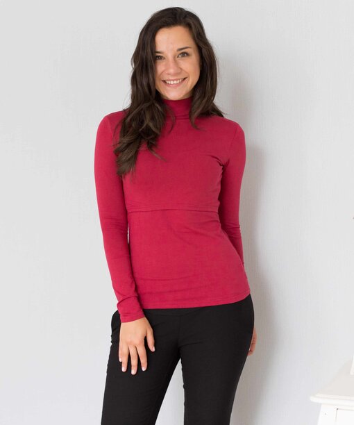 Бордовая водолазка для беременных и кормящих мам Tina