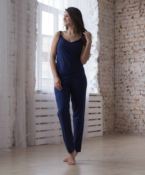 Синие домашние штаны для будущих и кормящих мам Sweet Home — изображение 2
