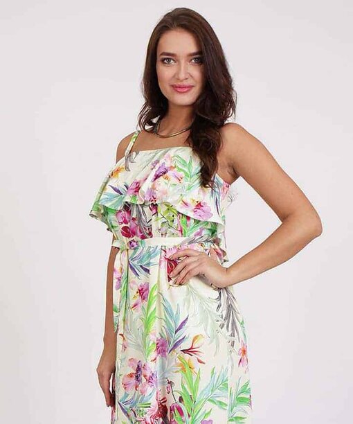 Белый сарафан с цветочным принтом для будущих и кормящих мам Rimini — изображение 8