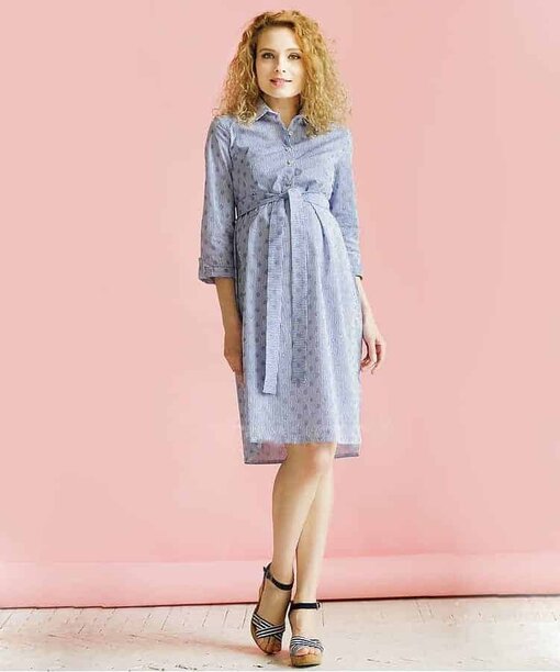 Нежно-голубое платье для беременных и кормящих Anna — изображение 5