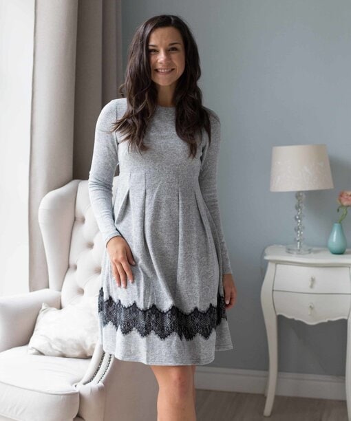 Серое платье для будущих и кормящих мам Medina — изображение 2