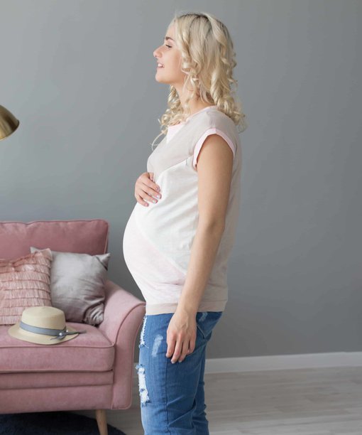 Кремовая футболка для будущих и кормящих мам Active — изображение 4