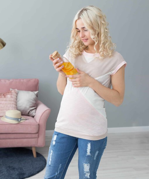 Кремовая футболка для будущих и кормящих мам Active